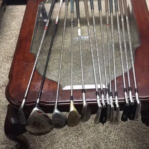 Irons, wedges, driver and wood golf
